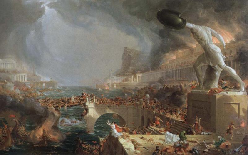 Thomas Cole the course of empire destruction oil painting image